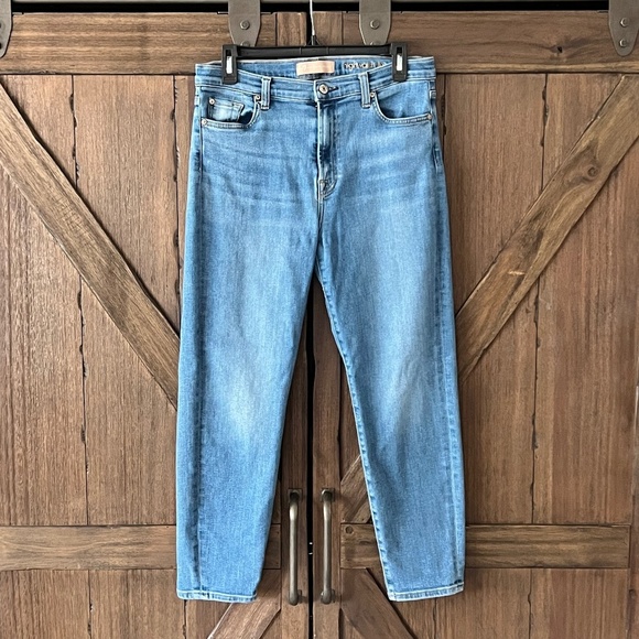 7 For All Mankind Luxe Vintage High Waist Slim Light Wash Denim Size 30 GUC - Picture 1 of 8